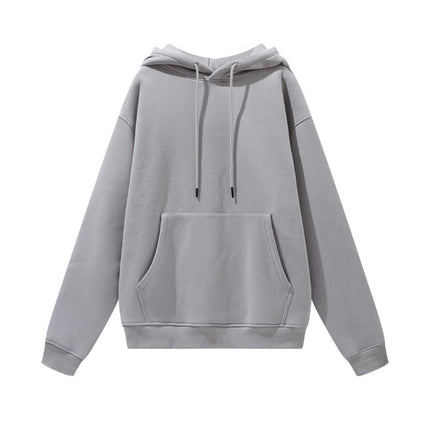 Men's Autumn and Winter 345g Pure Color Hoodie Thickeneded and Velvet Oversize Brushed Men's Hooded Sweatshirt Thickeneded and Warm