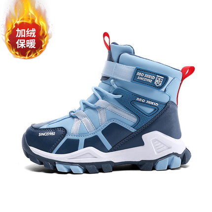 Girls' fleece-lined Thickened Northeast Snow Boots Winter New Mid-Large Children's Long Non-Slip Cold-Proof Large Cotton Shoes Boys Boots