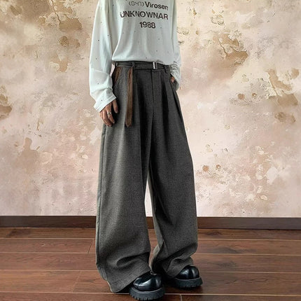 2025 New Loose Casual Pants for Men Korean Style Trendy Versatile Pants Summer Thin Drape Wide-Leg Floor-Length Trousers