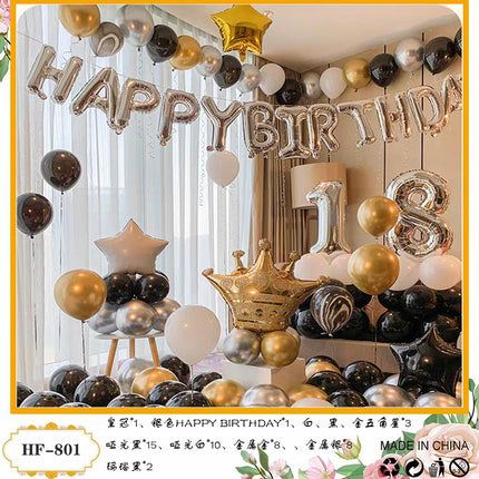 18-Year-Old Adult Ceremony Male and Female Birthday Decoration Party Decoration Background Wall Balloon Photo Scene Props Balloon Set
