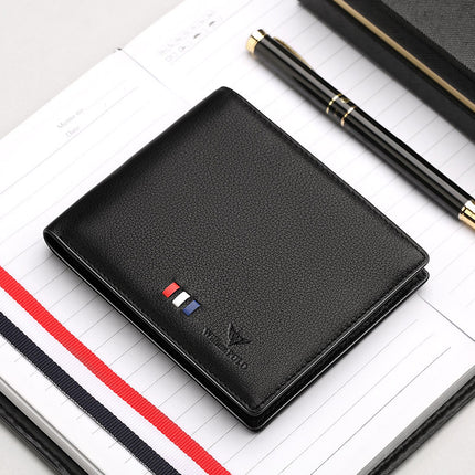 King Paul Wallet Men's Short Leather Wallet Head Layer Cowhide Horizontal Ultra-thin Men's Wallet Card Bag Wholesale