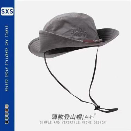 Japanese Fishing Drawstring Fisherman Hat Sun Shade Breathable Sunscreen Outdoor Mountaineering Fishing Hat Western Cowboy Hat