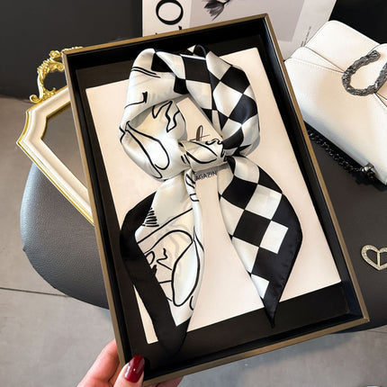 70cm Imitation Silk Square Scarf Fashion All-match Silk Scarf Professional Scarf Korean Style Neck Protection Scarf Decorative Small Square Scarf