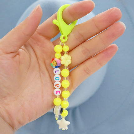 Factory direct supply handmade beaded mobile phone lanyard bluetooth speaker lanyard flashlight fan selfie stick U disk sling