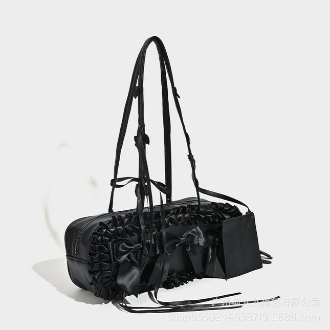 Bow Underarm Bag Tote Bag Morning Eight Commuter Bag 2024 New Pleated Portable Shoulder Bag Boston Bag