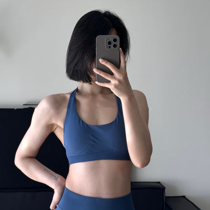 Sports Suit Halter Neck Vest Training Push-Up Yoga Wear Df European and American Style Butt-Lifting Shorts Fitness Wear for Women