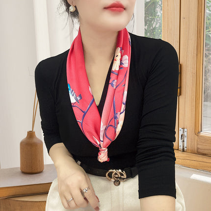 Spring and Summer 70cm Small Square Scarf Women's Autumn and Winter New Foreign Style Fashion All-match Shake Tone Same Scarf Scarf