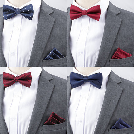 Men's Business Banquet Multicolor Pocket Towel Set Wedding Wedding Bow Best Man Groom Men's Dress Accessories