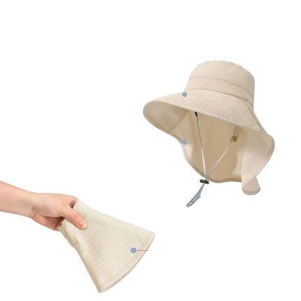 * Sunscreen Hat Summer Brim Outdoor Shawl New Fisherman Hat Face-Covering Neck-Protecting Sunshade Hat UV Sun