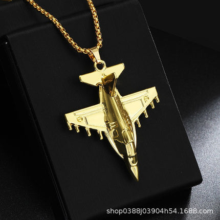 New J-20 Fighter Pendant Necklace Creative Aviation Aircraft Model Air Show Commemorative Small Gift Jewelry Wholesale