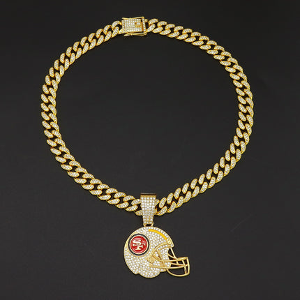 Diamond-encrusted Olive Cap Pendant Cuban Chain Necklace European and American Hip Hop Exaggerated Necklace Punk Clavicle Chain Necklace Chain