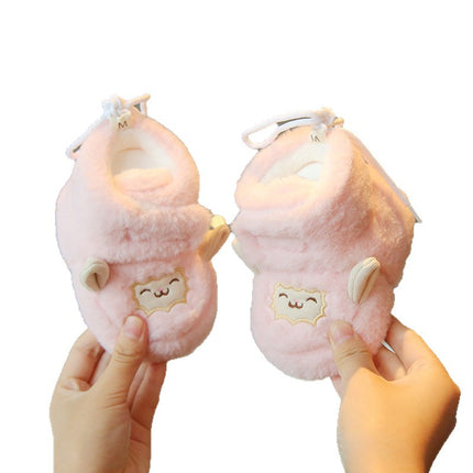 Baby Shoes Autumn and Winter Fleece-Lined Thick Plush Cotton Shoes Non-Falling Boots 0-6-12 Months Male and Female Baby Soft Sole Toddler Shoes