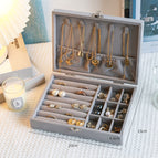 Gray-nine-compartment jewelry box (without window) / 20*15*5cm (length, width and height)