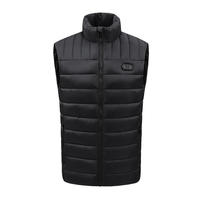 Electric Heating Vest with Stand-Up Collar, Fifteen-Zone Heating, Unisex, Cold-Proof, Warm, Heating Clothing, Sports Style, Fast Heating