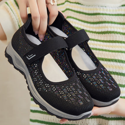 Shoes Women's Mother Shoes Summer New Mesh Shoes Women's Old Beijing Cloth Shoes Middle-aged and Old People's Walking Shoes Soft Sole Old People's Shoes