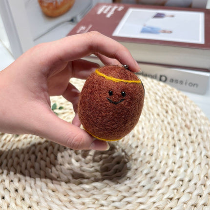 Nepalese Handmade Wool Felt Finished Vegetable and Fruit Bag Pendant Cute Bread Keychain Creative Decoration