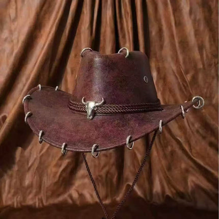 Solid Color Light Board Felt Western Cowboy Hat Outdoor Autum Hat Women's Simple French Hat Men's High-End