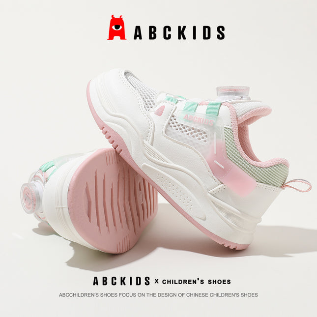 ABCkids Rotating Button 2025 New Children's Girls Summer Breathable Mesh Sports Board Shoes 265937
