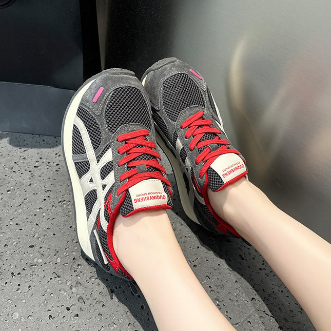 Genuine Leather Sports Shoes for Women, 2026 Autumn Retro New Style, Versatile Lightweight Casual Thick-Soled German Training Shoes