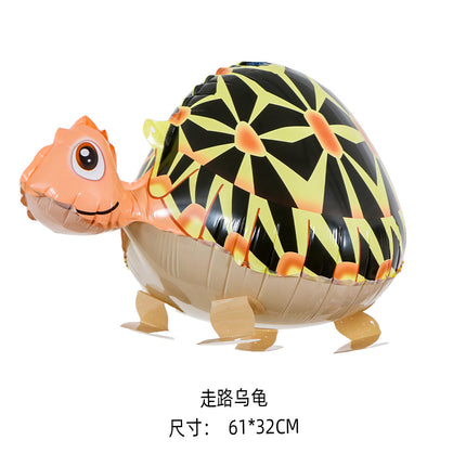 Walking animal balloon online celebrity cartoon walking pig balloon night market stall push aluminum film balloon wholesale