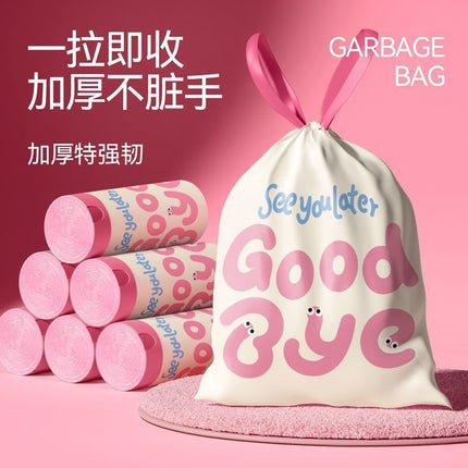 Garbage Bag Household Thickened Portable Extra-thick Kitchen Special Tear-free Drawstring Garbage Bag Large and affordable