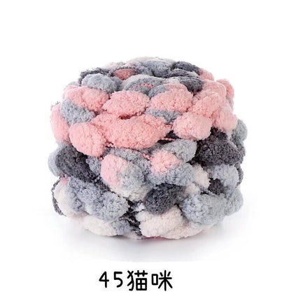 Big ball ball coarse wool round thread loop crochet sofa cushion carpet cushion handmade DIY woven material bag