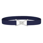 Navy blue silver buckle / L 85cm