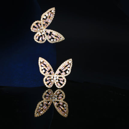 Earrings 2022 new fashion slimming light luxury design exquisite butterfly style high-end earrings for women fashion all-matching