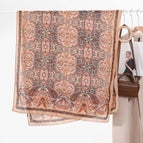 Variety cashew long scarf coffee / 175cm or more