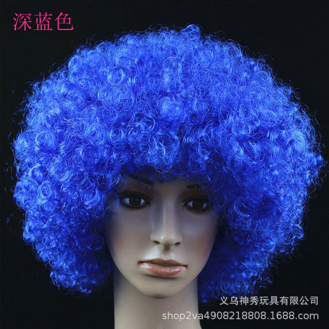 False cover round curly hair props large size head cover large wig explosive head wig fan hair