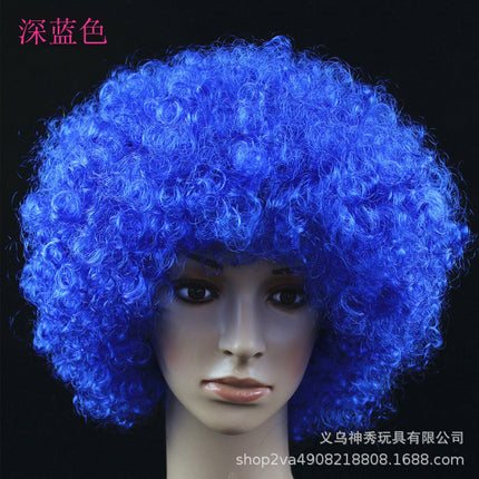 False cover round curly hair props large size head cover large wig explosive head wig fan hair