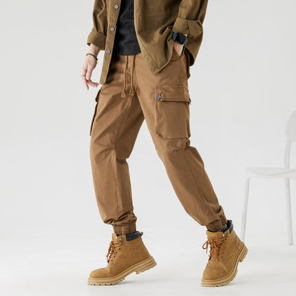 Multi-pocket Tooling Pants Men's Spring and Autumn Japanese Tooling Sports Pants Men's Summer Thin Loose Casual Pants for Men