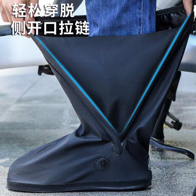 Rain Shoe Covers Waterproof Thickeneded Wear-Resistant Anti-Slip Men's Rain-Proof High-Top Shoe Covers Long-Tube Water Shoes Women's Rain Foot Covers Rain Boots