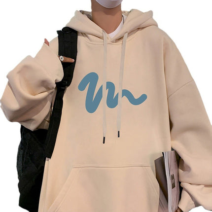 oversize heavy wine red hooded sweater men's autumn and winter fleece-lined American hiphop coat vintage top