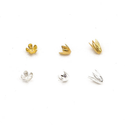 Iron octagonal pointed leaf rounded five-petal flower holder petals handmade diy made hairpin tassel antique material accessories