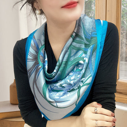 Spring and Summer 70cm Small Square Scarf Women's Autumn and Winter New Foreign Style Fashion All-match Shake Tone Same Scarf Scarf