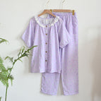 Purple bear bubble short sleeve pants / M