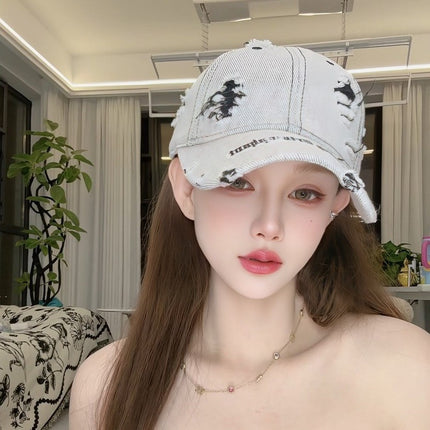 2025 New Women's Summer Pear-Shaped Sunset Street Face-Slimming Enlarged Deep Brim American-Style Baseball Cap Duckbill Cap