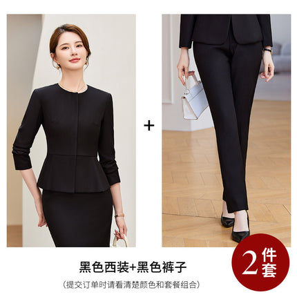 Hotel front desk manager formal dress 2024 new business attire female temperament suit counter sales slim work clothes