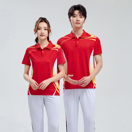 Chinese Team Summer Square Dance Leisure Sports suit Short-sleeved Trousers Men's and Women's Sports Class Clothes Group Clothing