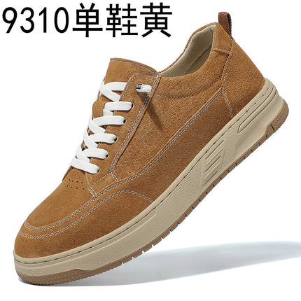 Men's shoes 2025 spring new anti-velvet pigskin board shoes tide daily genuine leather sneaker casual lace-up board shoes for men