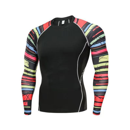 Sports tights long-sleeved men's quick-drying breathable workout clothes outdoor basketball cycling running training Sports bottoming clothes