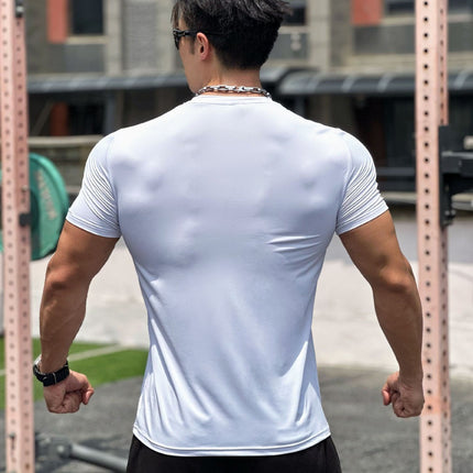 American Muscle Sports Half Tight Fitness Short Sleeve Men's Basketball Running Training Cool Beautiful Pull Rack Sports T-shirt