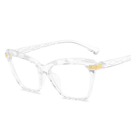 Anti-blue light cat's eye crystal multi-cut glasses frame European and American 2025 new glasses frame fashion flat mirror