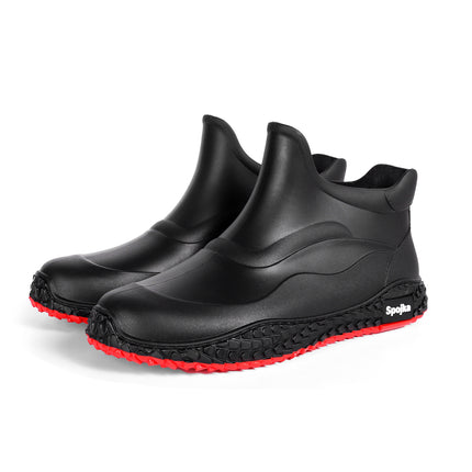 One Piece Free Shipping Export Fashion Fishing Men's Waterproof Non-Slip Shoes Kitchen Car Washing Work Low-Cut Short Rain Boots
