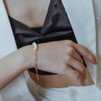Gold Patchwork Pearl Bracelet