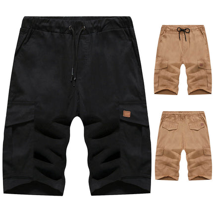 Summer 2023 men's workwear shorts multi-pocket straight shorts men's foreign trade cross-border plus size leather shorts men