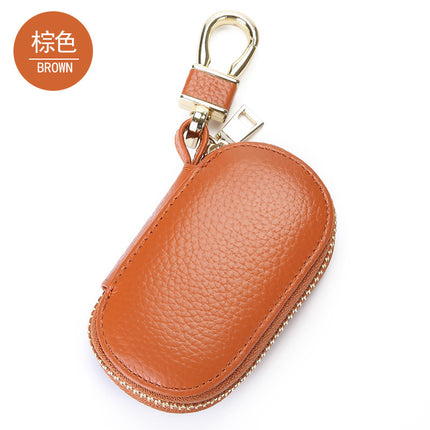 The first layer of cowhide new 2024 litchi pattern can be factory direct sales key set model GM key case