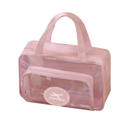 Pvc Large Capacity Dry and Wet Separation Cosmetic Bag for Women Portable Travel Storage Bag New Swimming Bathing Toiletry Bag for Men