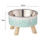 Ice cream stainless steel goblet bowl blue / Independent color box packaging